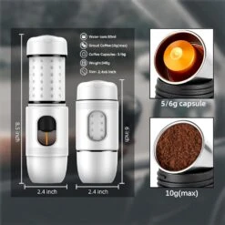 STARESSO Mini Travel Coffee Maker,2IN1 Portable Espresso Machine,Extra Small Manually Operated Compatible Nespresso Capsules And Ground Coffee,Travel Gadgets Perfect For Travel,Camping,Hiking 14 STARESSO Mini Travel Coffee Maker,2IN1 Portable Espresso Machine,Extra Small Manually Operated Compatible Nespresso Capsules And Ground Coffee,Travel Gadgets Perfect For Travel,Camping,Hiking -Small Appliance Store 71rl4CkFtYL. AC SL1500