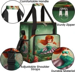 Cfpolar Coffee Maker Carrying Bag Cartoon Mermaid Seashell Travel Coffee Machine Bag Carrying Organizer Case Portable Single Serve Coffee Brewer Tote Bag Storage Bag For Camping Picnic -Small Appliance Store 71rvzn6FyhL. AC SL1200