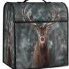 Bardic Snow Forest Male Deer Coffee Machine Dust Cover Animal Deer Stand Mixer Dust Cover Stand Mixer Cover Waterproof,Easy To Clean,Multi-Pocket