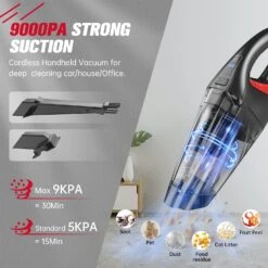 Handheld Vacuum Cordless Car Vacuum Portable With 9000PA&LED, Lightweight Rechargeable Hand Vacuum Cordless With 2 Filters, Fast Charge, Mini Vacuum, Hand Held Vacuum Cleaner For Car Carpet Pet Hair -Small Appliance Store 71sQu BMHnL. AC SL1500