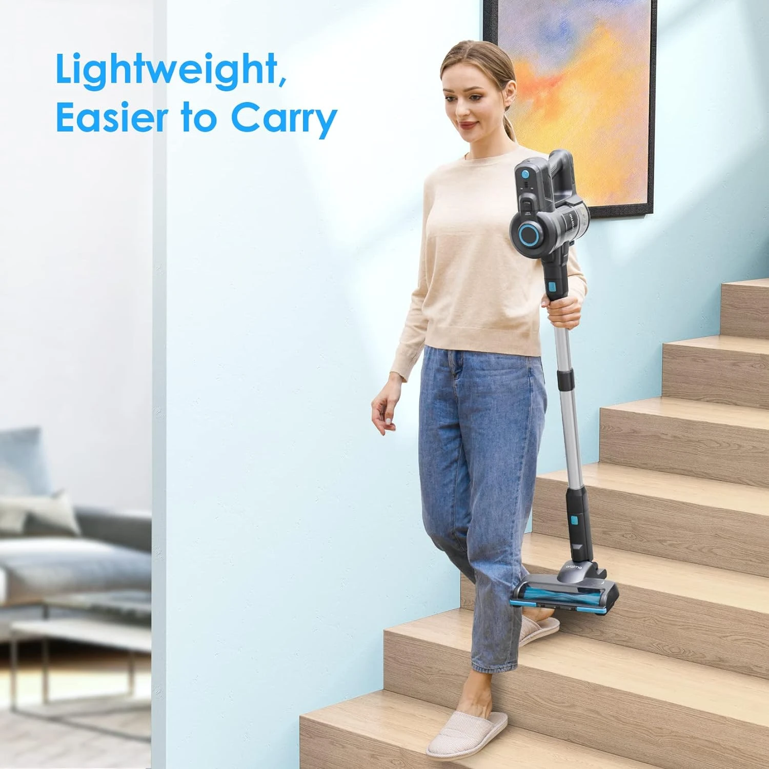 Oraimo Vacuum Cleaner For Home, Self-Standing Cordless Vacuum, 6-in-1 Stick Vacuum With Rechargeable Battery, 35min Max, Lightweight Handheld Vacuum Cordless For Pet Hair Hard Floor Carpet Stair 9 Oraimo Vacuum Cleaner For Home, Self-Standing Cordless Vacuum, 6-in-1 Stick Vacuum With Rechargeable Battery, 35min Max, Lightweight Handheld Vacuum Cordless For Pet Hair Hard Floor Carpet Stair - Image 7