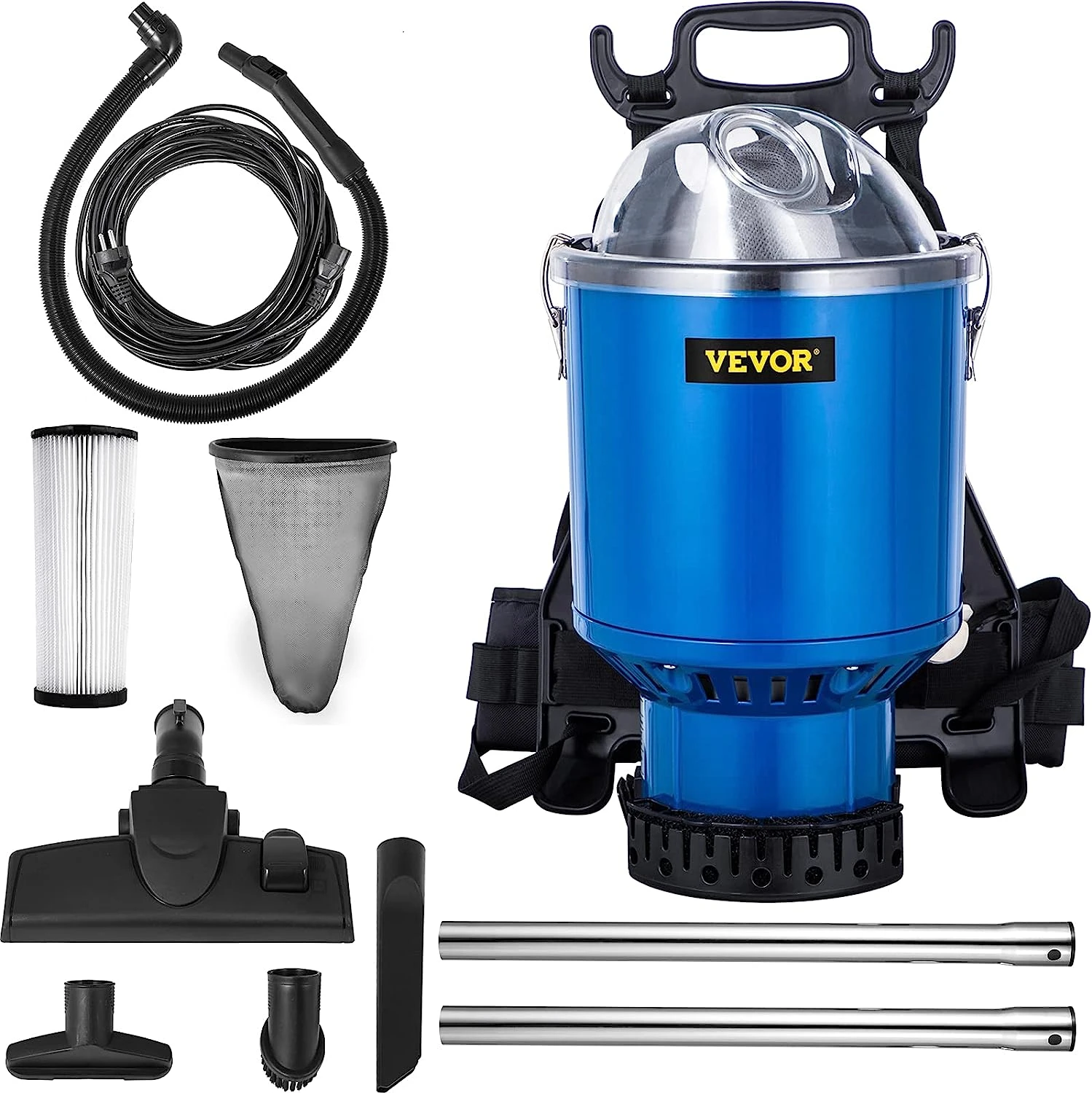 VEVOR 3.6qt Backpack Vacuum Cleaner, Blue 3 VEVOR 3.6qt Backpack Vacuum Cleaner, Blue