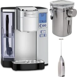 Cuisinart SS-10P1 Premium Single Serve Coffeemaker With Coffee Canister 1 Cups And Handheld Milk Frother Bundle (3 Items)