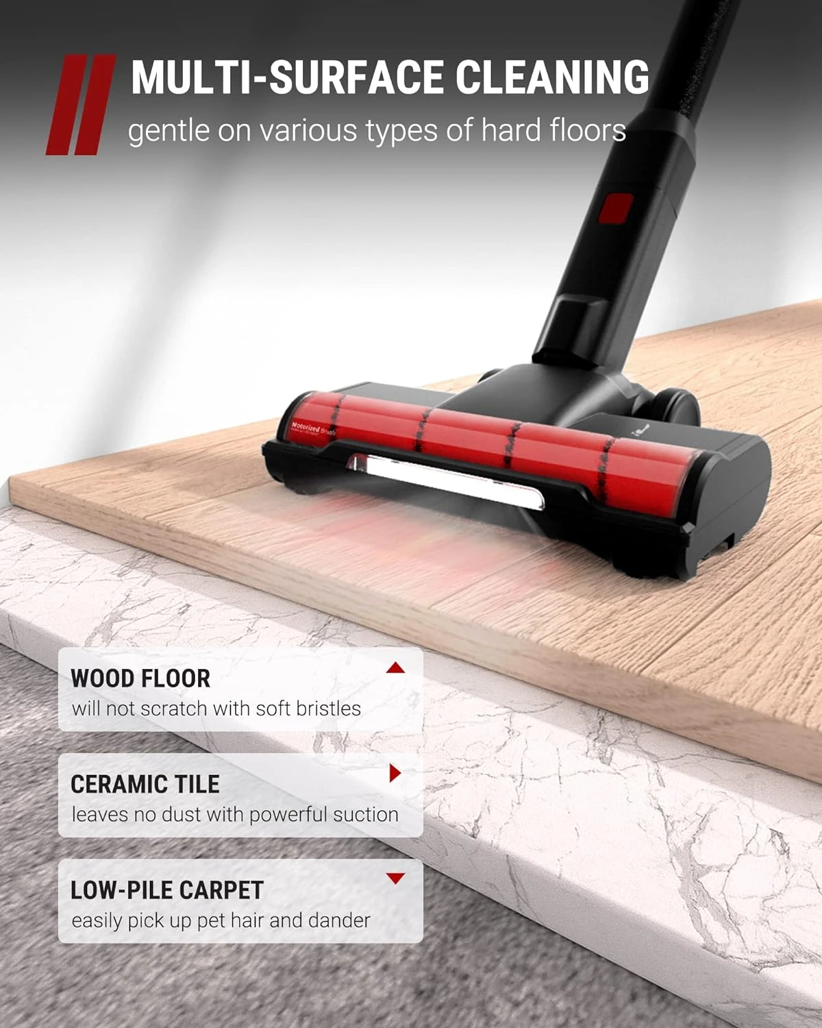 VacLife 25Kpa Cordless Stick Vacuum Cleaner, 6-in-1 Cordless Vacuum W/Strong Suction For Home Pet Hair Carpet Hard Floor, Max 45 Min Runtime, Wireless Vaccine Cleaner W/LED Headlights, Black (VL732) 8 VacLife 25Kpa Cordless Stick Vacuum Cleaner, 6-in-1 Cordless Vacuum W/Strong Suction For Home Pet Hair Carpet Hard Floor, Max 45 Min Runtime, Wireless Vaccine Cleaner W/LED Headlights, Black (VL732) - Image 6