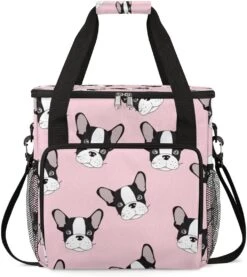 Cfpolar Coffee Maker Carrying Bag Cute Dog Animal Puppy Travel Coffee Machine Bag Carrying Organizer Case Portable Single Serve Coffee Brewer Tote Bag Storage Bag For Camping Picnic