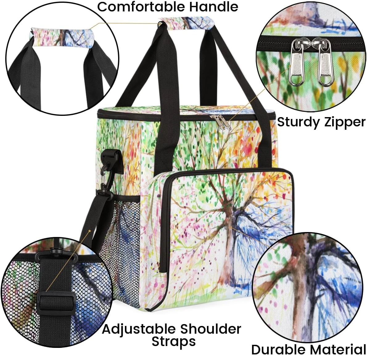 Cfpolar Coffee Maker Carrying Bag Four Season Tree Watercolors Travel Coffee Machine Bag Carrying Organizer Case Portable Single Serve Coffee Brewer Tote Bag Storage Bag For Camping Picnic 9 Cfpolar Coffee Maker Carrying Bag Four Season Tree Watercolors Travel Coffee Machine Bag Carrying Organizer Case Portable Single Serve Coffee Brewer Tote Bag Storage Bag For Camping Picnic - Image 7