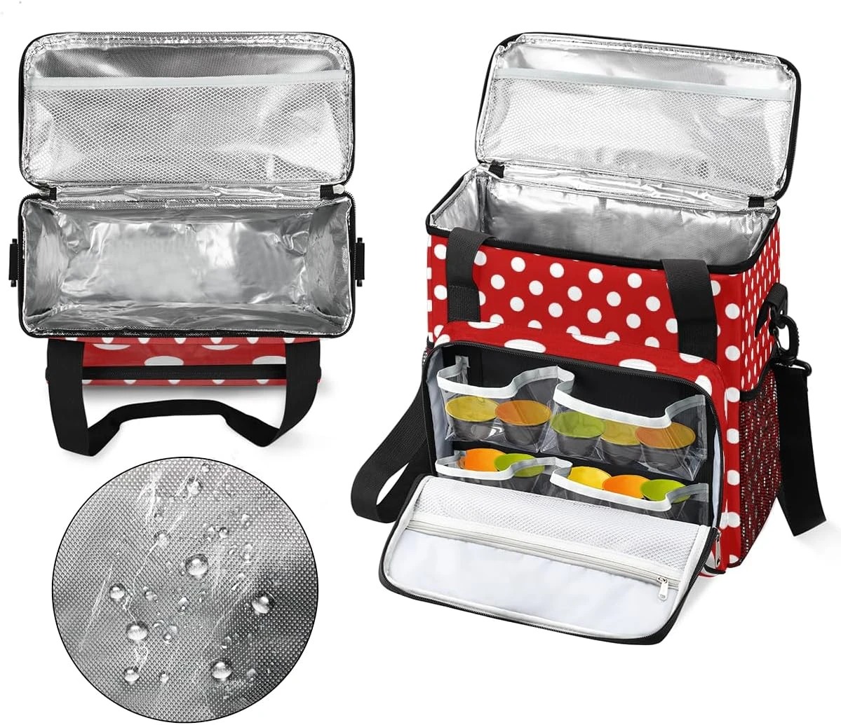 Cfpolar Coffee Maker Carrying Bag Red Polka Dot Printed Travel Coffee Machine Bag Carrying Organizer Case Portable Single Serve Coffee Brewer Tote Bag Storage Bag For Camping Picnic 6 Cfpolar Coffee Maker Carrying Bag Red Polka Dot Printed Travel Coffee Machine Bag Carrying Organizer Case Portable Single Serve Coffee Brewer Tote Bag Storage Bag For Camping Picnic - Image 4