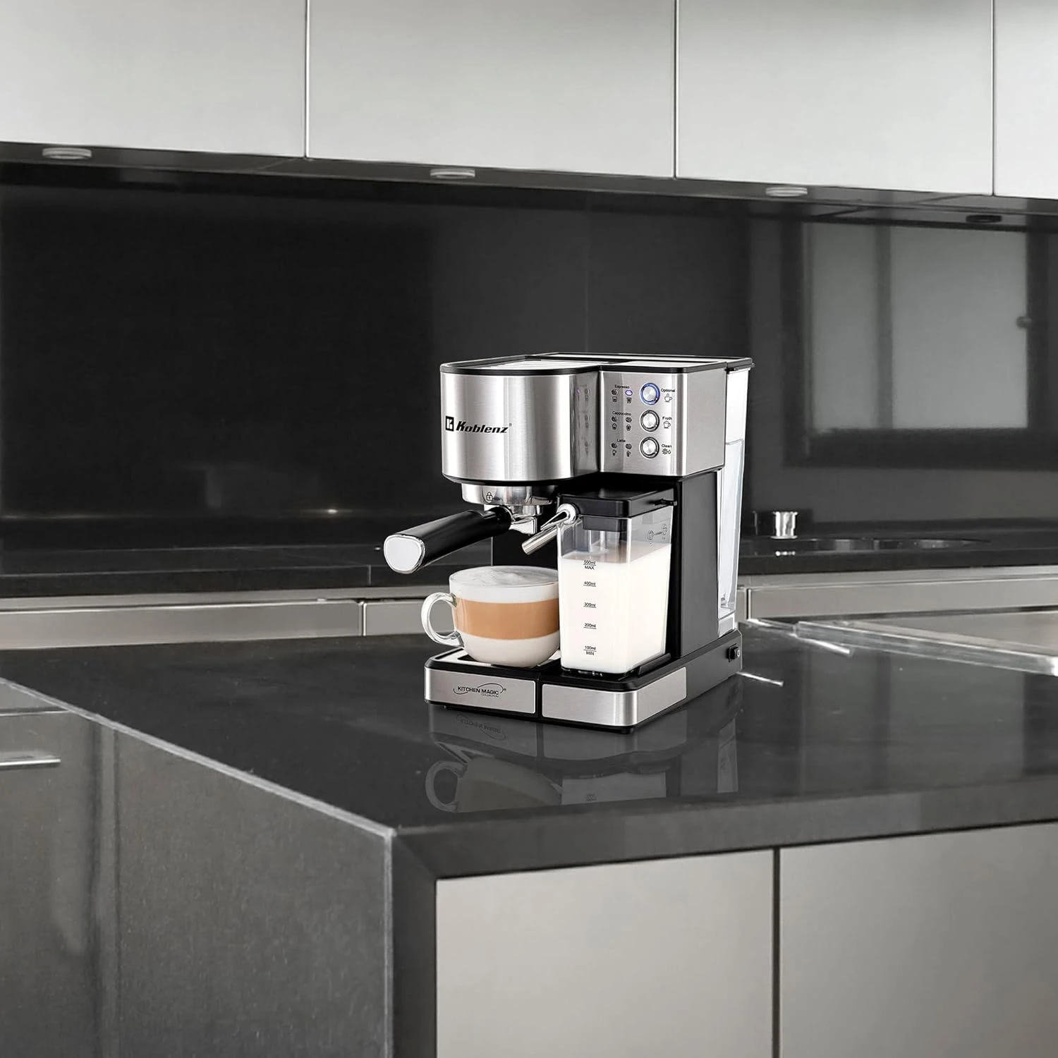 Koblenz Espresso Machine With Steamer And Milk Frother Tank, 15 Bar Pump, Espresso, Cappuccino, And Latte Maker, Espresso Machine For Home And Barista, Easy To Use, 1350 W, CKM-1350 IN 9 Koblenz Espresso Machine With Steamer And Milk Frother Tank, 15 Bar Pump, Espresso, Cappuccino, And Latte Maker, Espresso Machine For Home And Barista, Easy To Use, 1350 W, CKM-1350 IN - Image 7