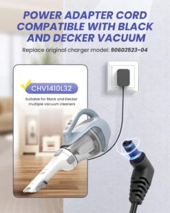 23V Hand Vacuum Charger For Black And Decker Dustbuster, Power Cord Black Decker Vacuum Wall Charger N511997 90602523-04 CHV1410L32 HFEJ415JWMF10, HFEJ415JWMF22Cordless Stick Handheld Vacuum -Small Appliance Store 71wM0rAZ8DL. AC SL1500