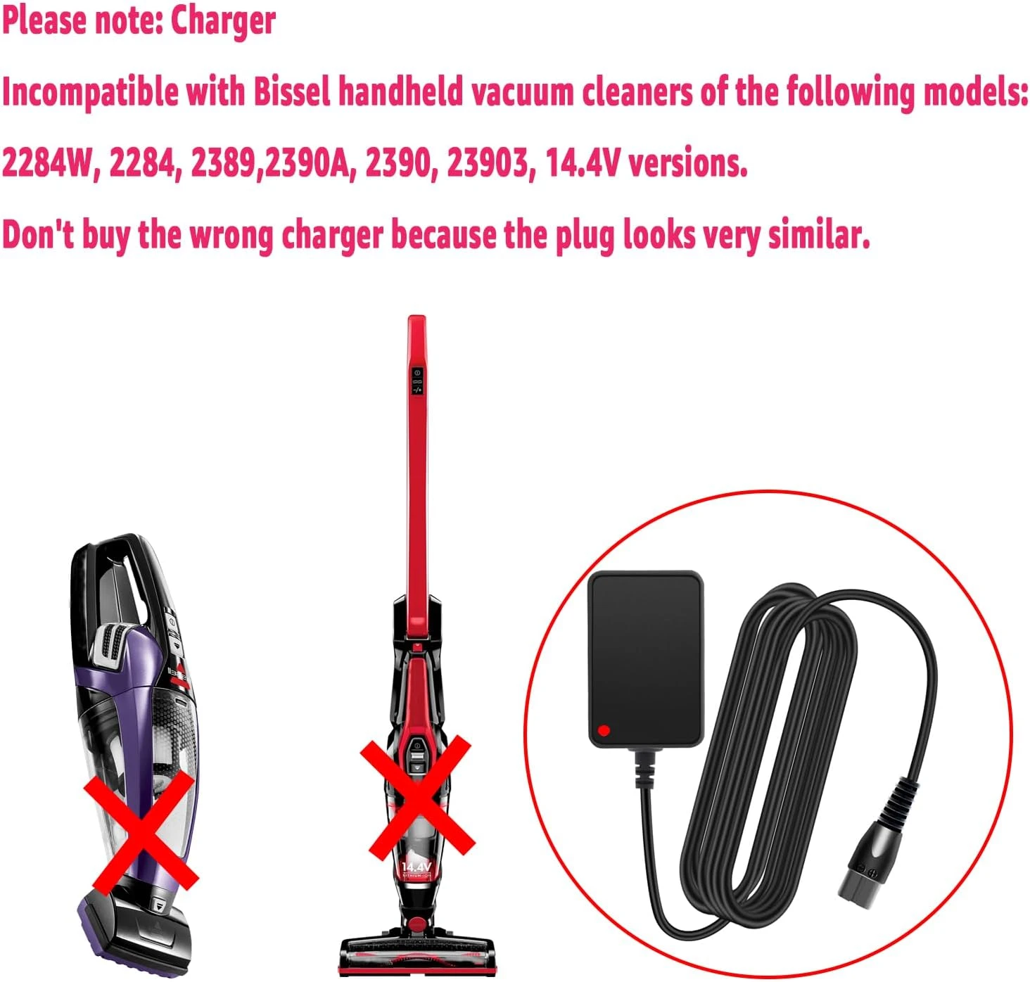 Replace The 1627037 1616326 Charger Power Supply. Compatible With The Power Cord Of The Bissell 3061 2286 22862 2286A 2482 10.8V Lithium-ion Cordless Handheld Vacuum Cleaner(1 Black) 7 Replace The 1627037 1616326 Charger Power Supply. Compatible With The Power Cord Of The Bissell 3061 2286 22862 2286A 2482 10.8V Lithium-ion Cordless Handheld Vacuum Cleaner(1 Black) - Image 5