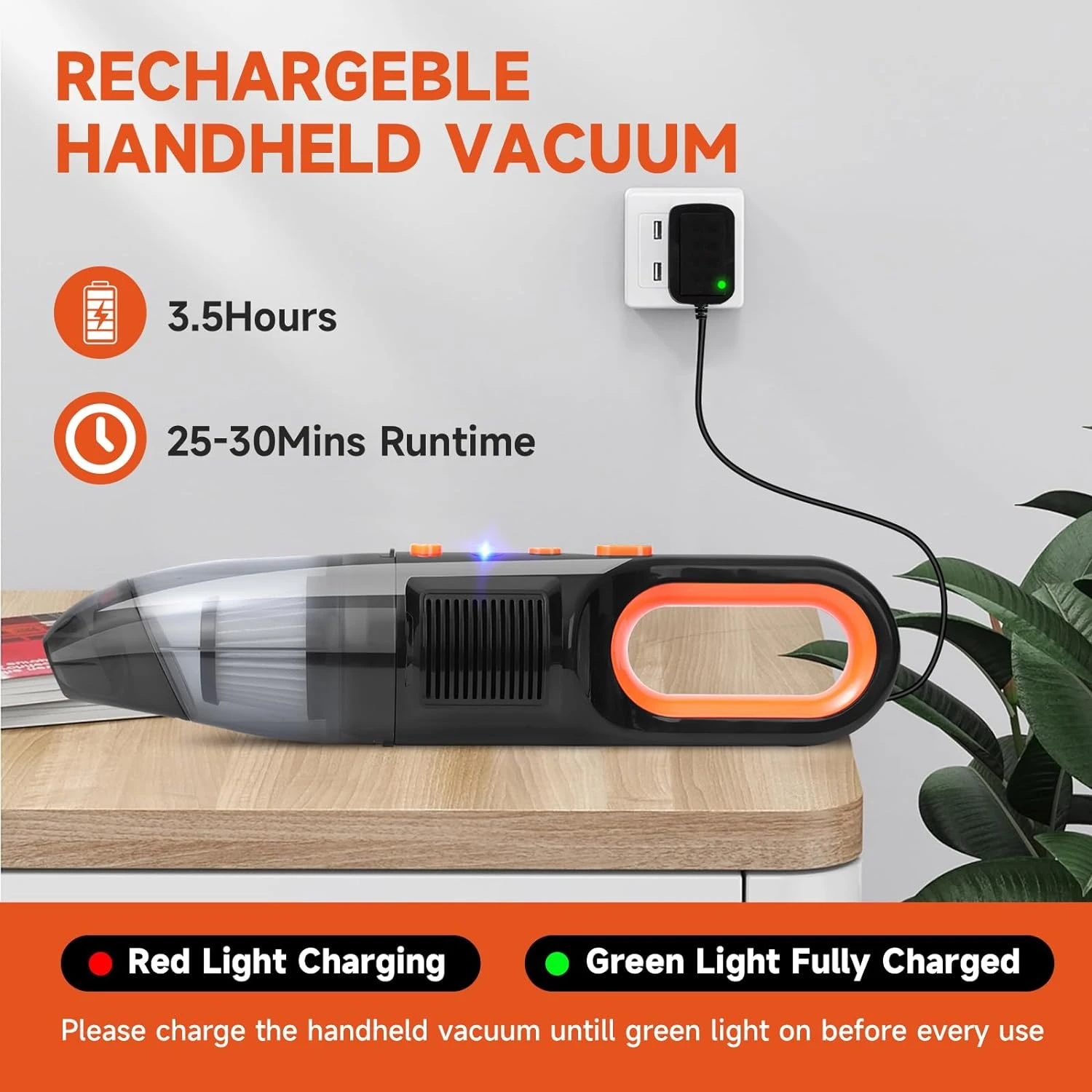 UTHIC Car Vacuum Cordless Rechargeable With 2 Filters,Cordless Vacuum Cleaner With 9000Pa Strong Suction,Mini Portable Hand Vacuum Cordless With Large-Capacity Battery,30min Runtime&Double LED Light 9 UTHIC Car Vacuum Cordless Rechargeable With 2 Filters,Cordless Vacuum Cleaner With 9000Pa Strong Suction,Mini Portable Hand Vacuum Cordless With Large-Capacity Battery,30min Runtime&Double LED Light - Image 7