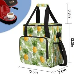 Cfpolar Coffee Maker Carrying Bag Tropical Palm Leaves And Pineapples Travel Coffee Machine Bag Carrying Organizer Case Portable Single Serve Coffee Brewer Tote Bag Storage Bag For Camping Picnic -Small Appliance Store 71y4M70LR8L. AC SL1200