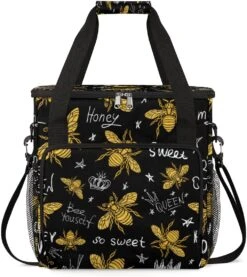 Cfpolar Coffee Maker Carrying Bag Sweet Bee Travel Coffee Machine Bag Carrying Organizer Case Portable Single Serve Coffee Brewer Tote Bag Storage Bag For Camping Picnic