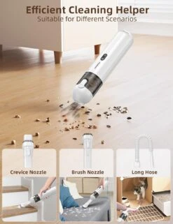 Chuboor Handheld Vacuum Cleaner, Car Vacuum Cordless Rechargeable, 14,000Pa Powerful Mini Hand Vacuum Dust Buster With Air Blower, Inflator, Pump, LED&SOS Light 6-in-1 For Home Car Outdoor(P13 White) -Small Appliance Store 71zRn5wtNjL. AC SL1500