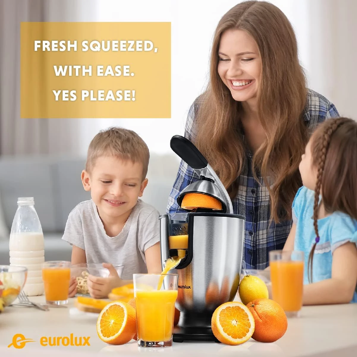 Eurolux Electric Citrus Juicer Squeezer, For Orange, Lemon, Grapefruit, Stainless Steel 160 Watts Of Power Soft Grip Handle And Cone Lid For Easy Use (ELCJ-1700S) 9 Eurolux Electric Citrus Juicer Squeezer, For Orange, Lemon, Grapefruit, Stainless Steel 160 Watts Of Power Soft Grip Handle And Cone Lid For Easy Use (ELCJ-1700S) - Image 7