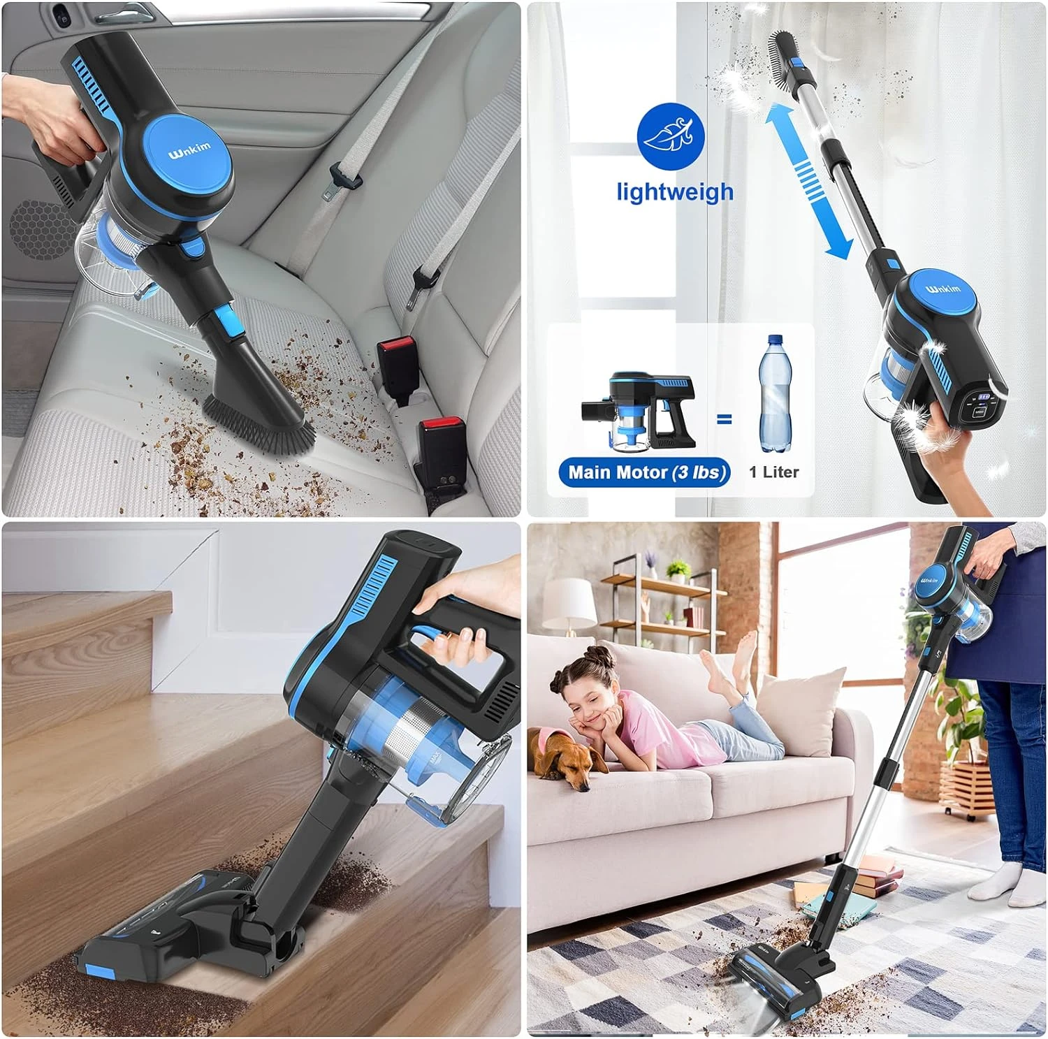 WnkimTech Cordless Vacuum Cleaner, Stick Vacuum With 3 Suction Mode For Hardwood Floor, Up To 40 Mins Rechargeable Battery, 6-in-1 Household Wireless Upright Lightweight Vacuum For Pet Hair Carpet 5 WnkimTech Cordless Vacuum Cleaner, Stick Vacuum With 3 Suction Mode For Hardwood Floor, Up To 40 Mins Rechargeable Battery, 6-in-1 Household Wireless Upright Lightweight Vacuum For Pet Hair Carpet - Image 3