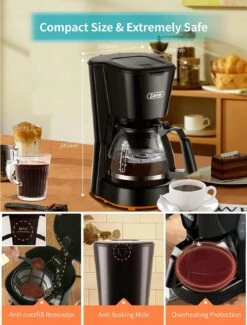 Gevi 5 Cups Small Coffee Maker, Compact Coffee Machine With Reusable Filter, Warming Plate And Coffee Pot For Home And Office -Small Appliance Store 81 rmrbxsoL. AC SL1500