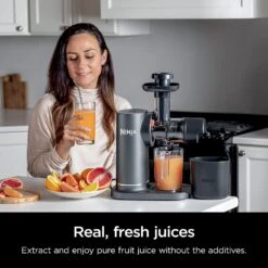Ninja JC151 NeverClog Cold Press Juicer, Powerful Slow Juicer With Total Pulp Control, Countertop, Electric, 2 Pulp Functions, Dishwasher Safe, 2nd Generation, Charcoal -Small Appliance Store 81 ynjL6gCL. AC SL1500