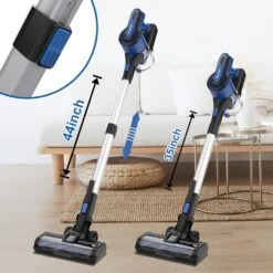 POWEART Cordless Vacuum Cleaner, 30Kpa 350W Powerful Stick Vacuum, 8 In 1 Self-Standing Rechargeable Battery Vacuum Up To 45min Runtime, Lightweight Cordless Vacuum For Pet Hair Hard Floor -Blue -Small Appliance Store 811nemUgsyL. AC SL1500