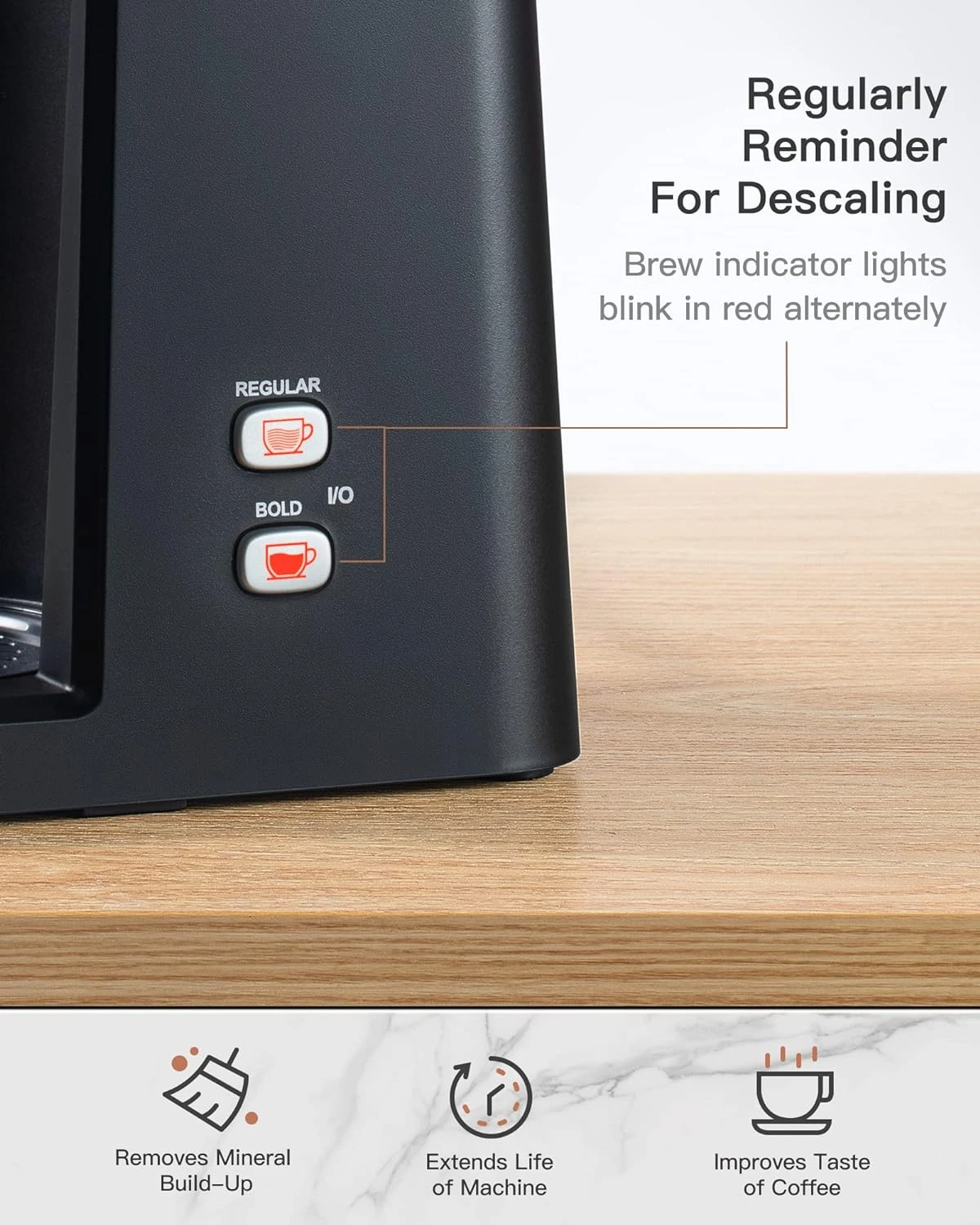 Tastyle Single Serve Coffee Maker For K Cup & Ground Coffee, Regular And Bold Brew Options, Small Coffee Machine Single Cup With Descaling Reminder, Fits Travel Mug, 6 To 14 Oz Brew Size, Black 8 Tastyle Single Serve Coffee Maker For K Cup & Ground Coffee, Regular And Bold Brew Options, Small Coffee Machine Single Cup With Descaling Reminder, Fits Travel Mug, 6 To 14 Oz Brew Size, Black - Image 6