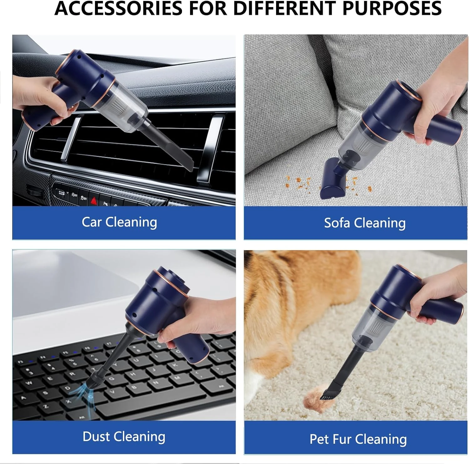 XSUPER Handheld Vacuum Cordless, Car Vacuum Cleaner Rechargeable, 9000Pa Strong Suction Portable Hand Mini Vacuum With Suck And Blow 2 In 1, Small Vacuum Suitable For Home Pet Car Cleaning 9 XSUPER Handheld Vacuum Cordless, Car Vacuum Cleaner Rechargeable, 9000Pa Strong Suction Portable Hand Mini Vacuum With Suck And Blow 2 In 1, Small Vacuum Suitable For Home Pet Car Cleaning - Image 7