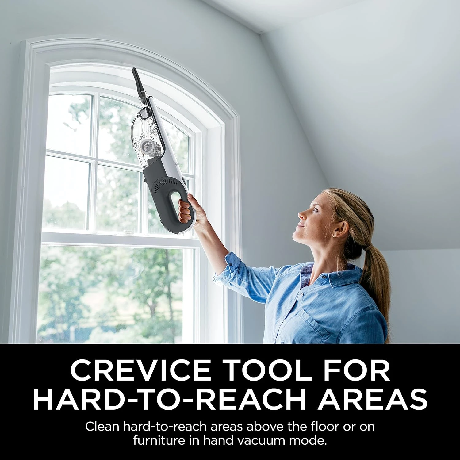 Shark CH963AMZ 2-in-1 Cordless & Handheld Vacuum Ultracyclone System, Ultra-Lightweight And Portable For Car And Home, Washable Filter, XL Dust Cup, Crevice Tool & Scrubbing Brush, White 8 Shark CH963AMZ 2-in-1 Cordless & Handheld Vacuum Ultracyclone System, Ultra-Lightweight And Portable For Car And Home, Washable Filter, XL Dust Cup, Crevice Tool & Scrubbing Brush, White - Image 6