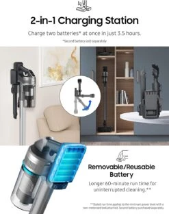 Samsung Jet 75 Stick Cordless Lightweight Vacuum Cleaner With Removable Long Lasting Battery And 200 Air Watt Suction Power, Complete With 180 Deg Swivel Brush, Titan Silver 12 Samsung Jet 75 Stick Cordless Lightweight Vacuum Cleaner With Removable Long Lasting Battery And 200 Air Watt Suction Power, Complete With 180 Deg Swivel Brush, Titan Silver -Small Appliance Store 815KP5HnNvL. AC SL1500