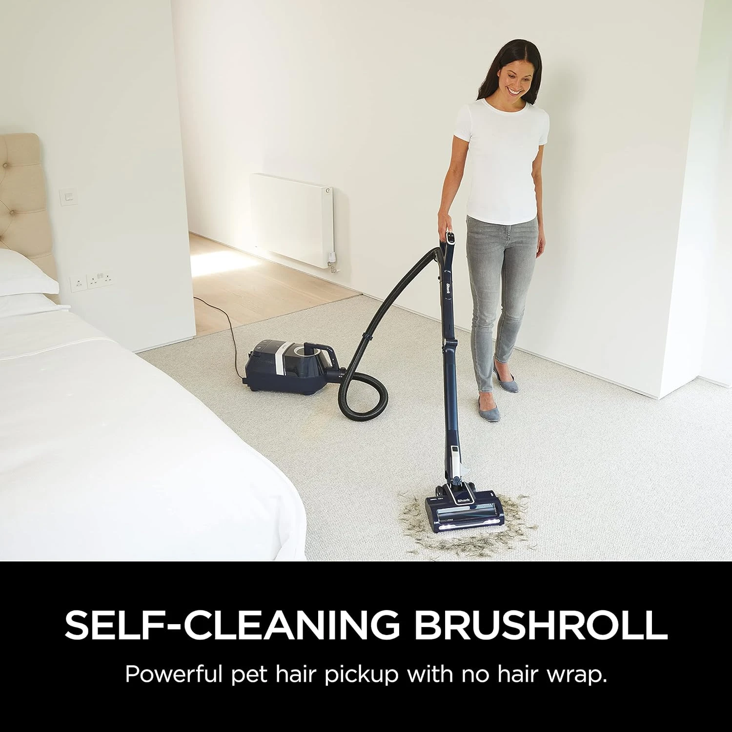Shark CZ351 Pet Canister Vacuum, Bagless, Corded With Self-Cleaning Brushroll & PowerFins, Navy & Silver 6 Shark CZ351 Pet Canister Vacuum, Bagless, Corded With Self-Cleaning Brushroll & PowerFins, Navy & Silver - Image 4
