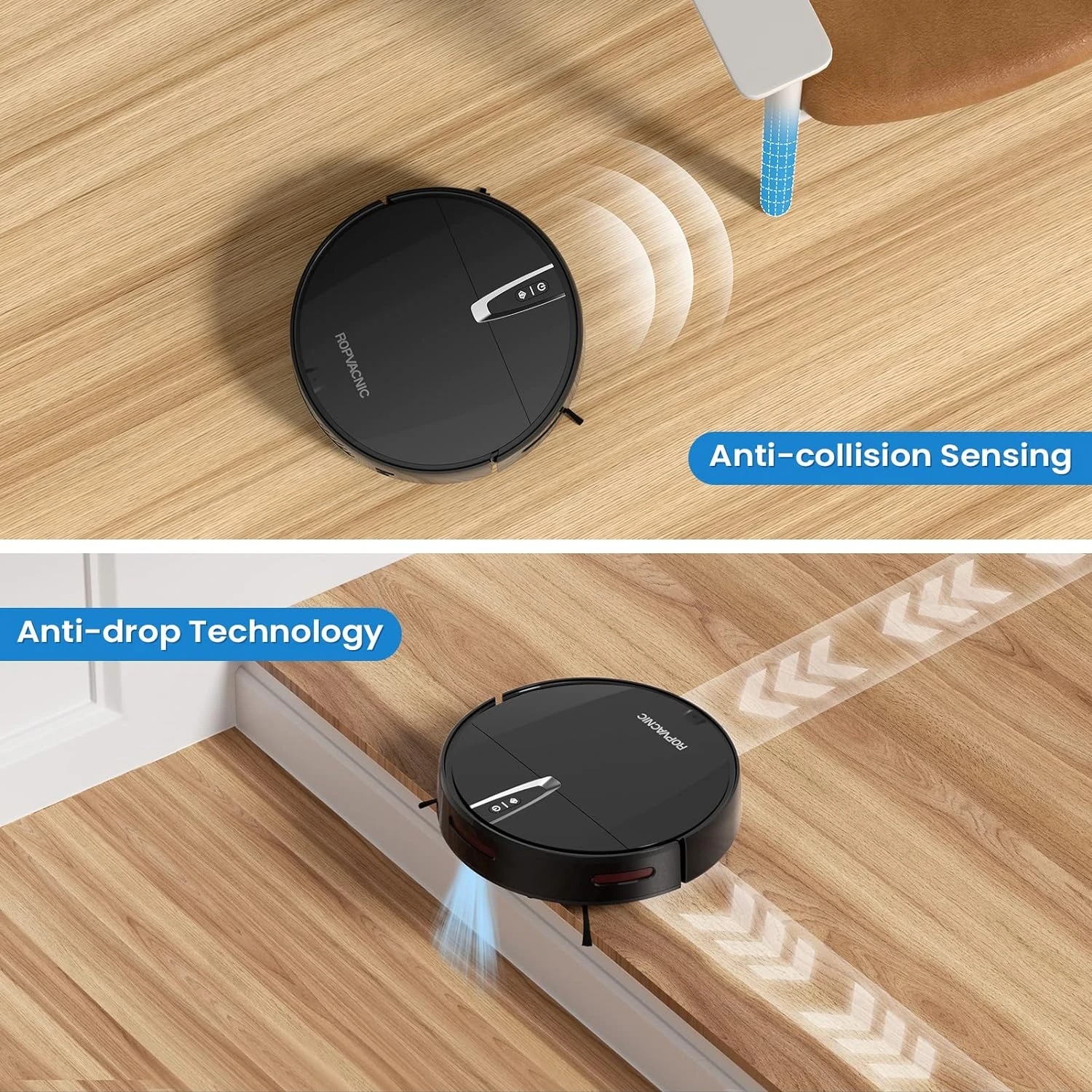 ROPVACNIC Robot Vacuum Cleaner With 3000Pa Cyclone Suction, APP/Voice/Remote Control, Automatic Self-Charging Robotic Vacuum, Scheduled Cleaning, Ideal For Pet Hair, Hard Floor, Low Carpet 9 ROPVACNIC Robot Vacuum Cleaner With 3000Pa Cyclone Suction, APP/Voice/Remote Control, Automatic Self-Charging Robotic Vacuum, Scheduled Cleaning, Ideal For Pet Hair, Hard Floor, Low Carpet - Image 7