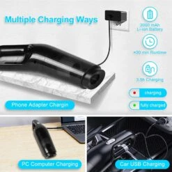 CHUYI Handheld Vacuum Cleaner, Rechargeable Mini Portable Wet And Dry Wireless Car Vacuum Cleaner With HEPA Filters For All-Round Cleaning, With Floor Brush, Various Nozzles, And Storage Bag 14 CHUYI Handheld Vacuum Cleaner, Rechargeable Mini Portable Wet And Dry Wireless Car Vacuum Cleaner With HEPA Filters For All-Round Cleaning, With Floor Brush, Various Nozzles, And Storage Bag -Small Appliance Store 816WNCEhw7L. AC SL1500