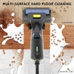 AIRTHEREAL Smart Wet Dry Vacuum Cleaner, Cordless Hard Floor Cleaner Vacuum Mop All In One With Self-Cleaning, Smart Voice Assistant With Extra Brush-Roll And Filter, VacTide V1 Gray -Small Appliance Store 8170jhqw DL. AC SL1500