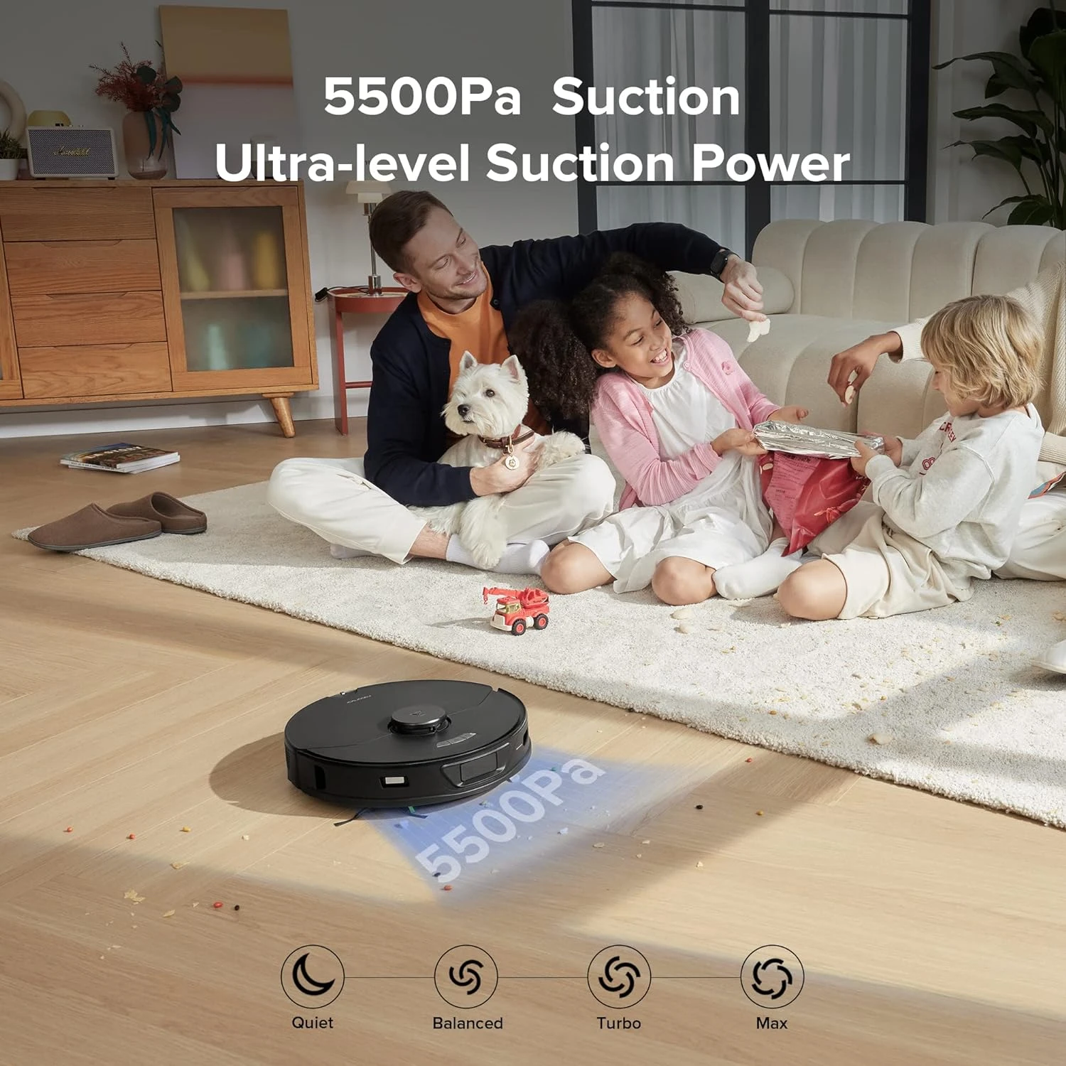 Roborock S7 Max Ultra Robot Vacuum And Mop Combo, Auto Mop Drying, Auto Mop Washing, Self-Emptying, Self-Refilling, 5500Pa Suction, Reactive Tech Obstacle Avoidance, Black (RockDock Ultra Series) 5 Roborock S7 Max Ultra Robot Vacuum And Mop Combo, Auto Mop Drying, Auto Mop Washing, Self-Emptying, Self-Refilling, 5500Pa Suction, Reactive Tech Obstacle Avoidance, Black (RockDock Ultra Series) - Image 3