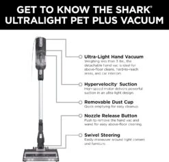 Shark HS152AMZ UltraLight Pet Plus Corded Stick Vacuum, With Swivel Steering, LED Headlights, Removable Dust Cup, Precision Hand Vacuum, And 2 Pet Tools, For All Floors, Lavender,Black 27 Shark HS152AMZ UltraLight Pet Plus Corded Stick Vacuum, With Swivel Steering, LED Headlights, Removable Dust Cup, Precision Hand Vacuum, And 2 Pet Tools, For All Floors, Lavender,Black -Small Appliance Store 81Acgp5DcCL. AC SL1500