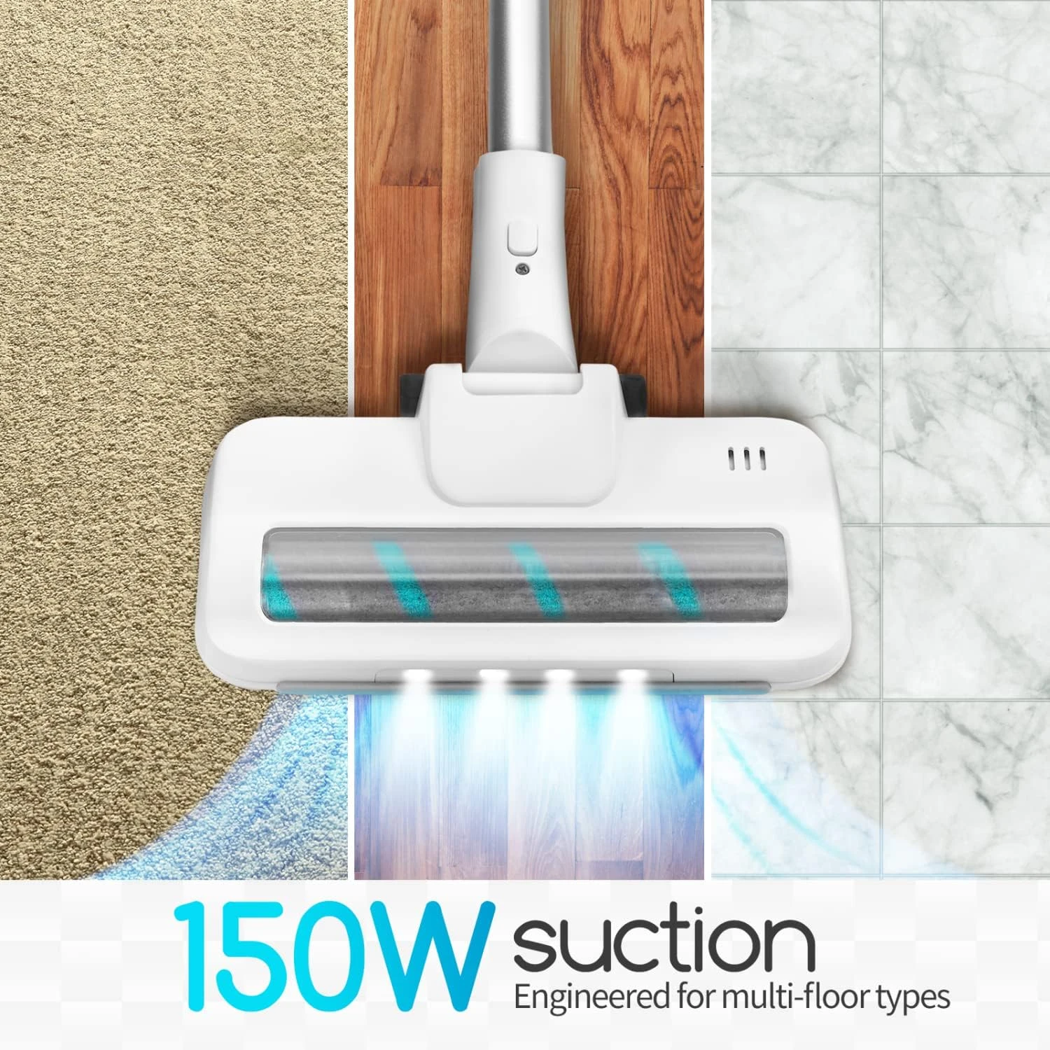 Aigostar Cordless Vacuum Cleaner, 150W Powerful Suction Stick Vacuum With 40 Mins Long Runtime, 4 In 1 Chargeable Vacuum Cordless For Hardwood Floor Pet Hair, Lightweight And LED Lights 7 Aigostar Cordless Vacuum Cleaner, 150W Powerful Suction Stick Vacuum With 40 Mins Long Runtime, 4 In 1 Chargeable Vacuum Cordless For Hardwood Floor Pet Hair, Lightweight And LED Lights - Image 5