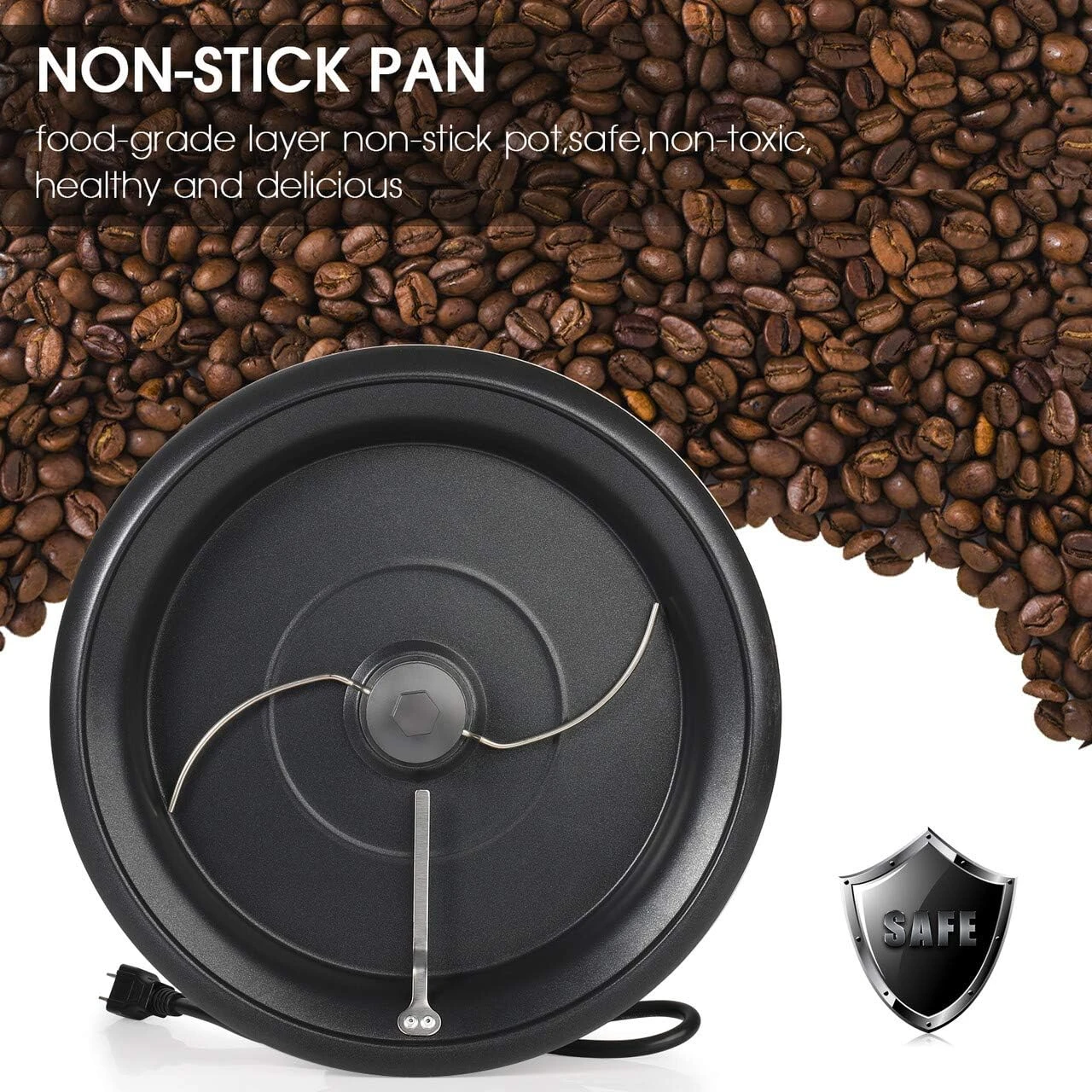 750g Capacity Household Coffee Roaster Machine Electric Coffee Beans Baker Non-Stick Coating Baking Tools For Cafe Shop Home 110V-120V 5 750g Capacity Household Coffee Roaster Machine Electric Coffee Beans Baker Non-Stick Coating Baking Tools For Cafe Shop Home 110V-120V - Image 3