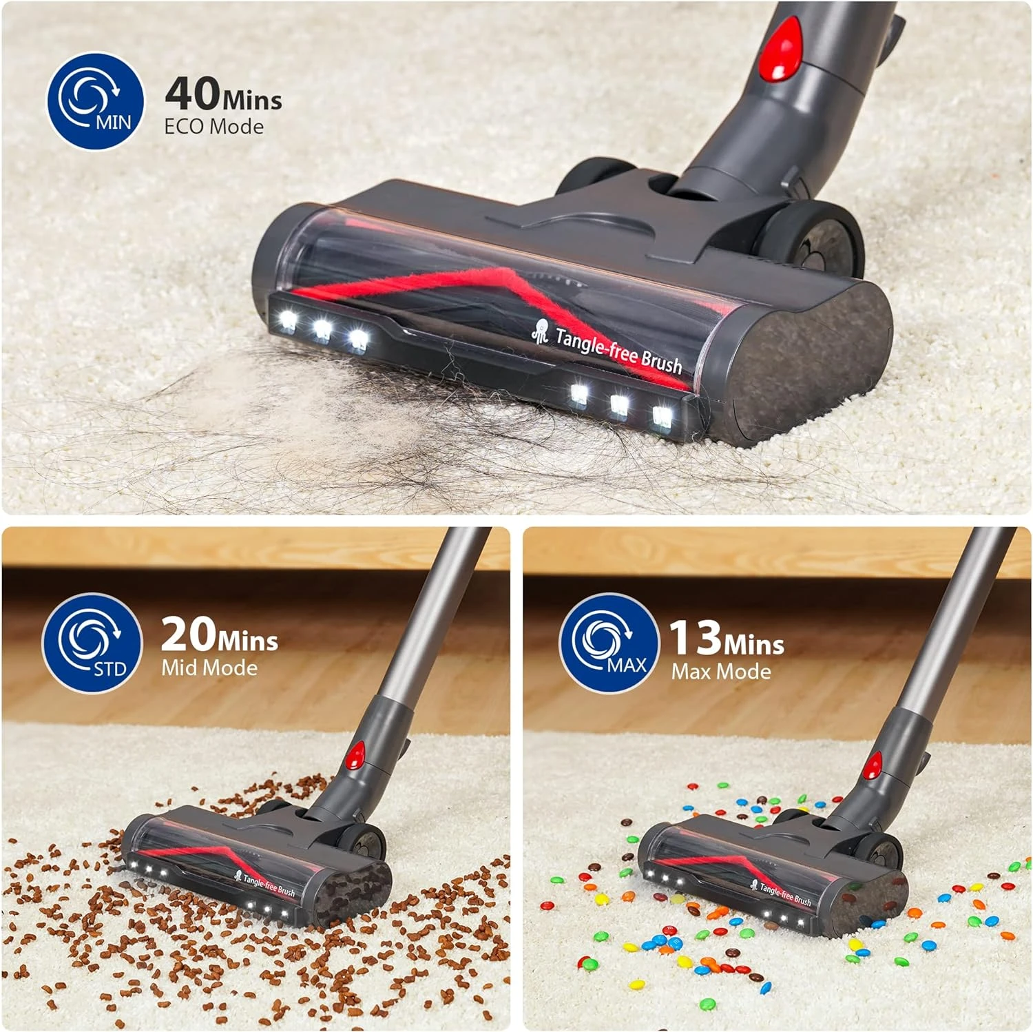 Maircle S3 Mate Cordless Stick Vacuum Cleaner/w 210AW Fade-Free Suction, XL Dust Cup, Anti-Tangle, Lightweight Handheld Vac For Hard Floor, Carpet, Pet Hair, W LED Headlights, Charging Dock 10 Maircle S3 Mate Cordless Stick Vacuum Cleaner/w 210AW Fade-Free Suction, XL Dust Cup, Anti-Tangle, Lightweight Handheld Vac For Hard Floor, Carpet, Pet Hair, W LED Headlights, Charging Dock - Image 8