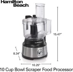 Hamilton Beach Food Processor & Vegetable Chopper For Slicing, Shredding, Mincing, And Puree, 10 Cups + Easy Clean Bowl Scraper, Stainless Steel (70730) -Small Appliance Store 81I 0TZfV0L. AC SL1500