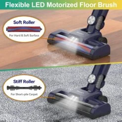 POWEART Cordless Vacuum Cleaner, 6-in-1 Powerful Cordless Stick Vacuum, 210W Vacuum Cordless Rechargeable With 6-Cell 2200mAh Battery, Cordless Vacuum Cleaners For Home Pets Floor - Night -Small Appliance Store 81J2BYMUWL. AC SL1500