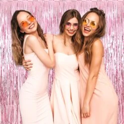 3 Pack Foil Fringe Curtains Backdrop, 3.28Ft X 8.2Ft Metallic Tinsel Foil Fringe Streamer Curtains For Photo Booth, Christmas, Halloween, Birthday, Wedding Party Decorations(Pink) -Small Appliance Store 81KVZKX0CWL. AC SL1500