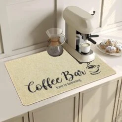 SHACOS Coffee Mat 2pcs 12x19" Absorbent Non Slip Coffee Maker Mat For Countertops Coffee Bar Accessories For Coffee Station Waterproof, Real Braided Linen -Small Appliance Store 81N8XZTraL. AC SL1500