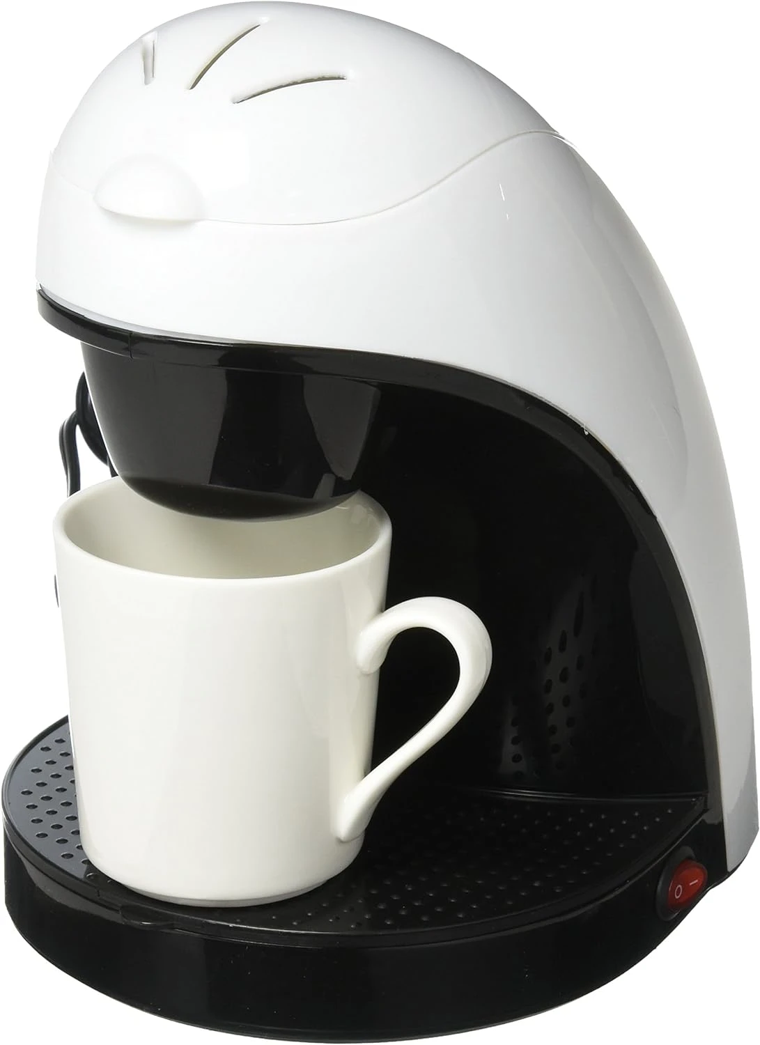Brentwood TS-112W Coffee Maker With Ceramic Mug, Single Serve, White