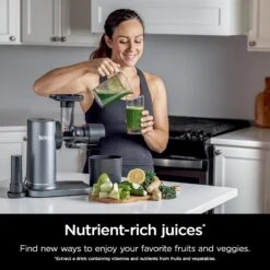 Ninja JC151 NeverClog Cold Press Juicer, Powerful Slow Juicer With Total Pulp Control, Countertop, Electric, 2 Pulp Functions, Dishwasher Safe, 2nd Generation, Charcoal -Small Appliance Store 81Rw1oHw0wL. AC SL1500