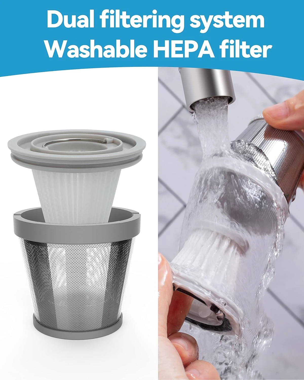 Brigii 3-in-1 Handheld Vacuum Cleaner, Cordless Car Vacuum With Powerful Suction, Hand Vacuum & Air Duster & Hand Pump, Mini Vacuum For Crevices, Keyboard Cleaner; 12V-M1 White 8 Brigii 3-in-1 Handheld Vacuum Cleaner, Cordless Car Vacuum With Powerful Suction, Hand Vacuum & Air Duster & Hand Pump, Mini Vacuum For Crevices, Keyboard Cleaner; 12V-M1 White - Image 6