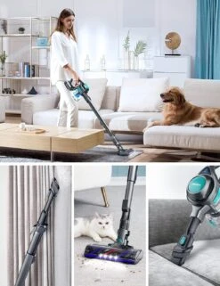 Voweek Cordless Vacuum Cleaner, Lightweight Stick Vacuum Cleaner With Powerful Suction, Detachable Battery, Self-Standing, 1.3L Dust Cup, 4 In 1 Handheld Vacuum For Home Hard Floor Carpet Pet Hair -Small Appliance Store 81WUamyAVQL. AC SL1500