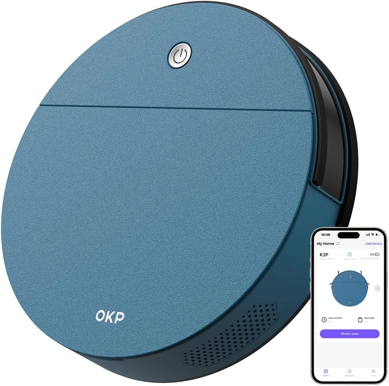 OKP Robot Vacuum Cleaner, 3000Pa Strong Suction, Automatic Self-Charging Robotic Vacuum With Auto-Boost Carpet Cleaning, Wi-Fi/APP/Alexa Home Robot For Pet Hair, Carpet, Hard Floor Room 3 OKP Robot Vacuum Cleaner, 3000Pa Strong Suction, Automatic Self-Charging Robotic Vacuum With Auto-Boost Carpet Cleaning, Wi-Fi/APP/Alexa Home Robot For Pet Hair, Carpet, Hard Floor Room
