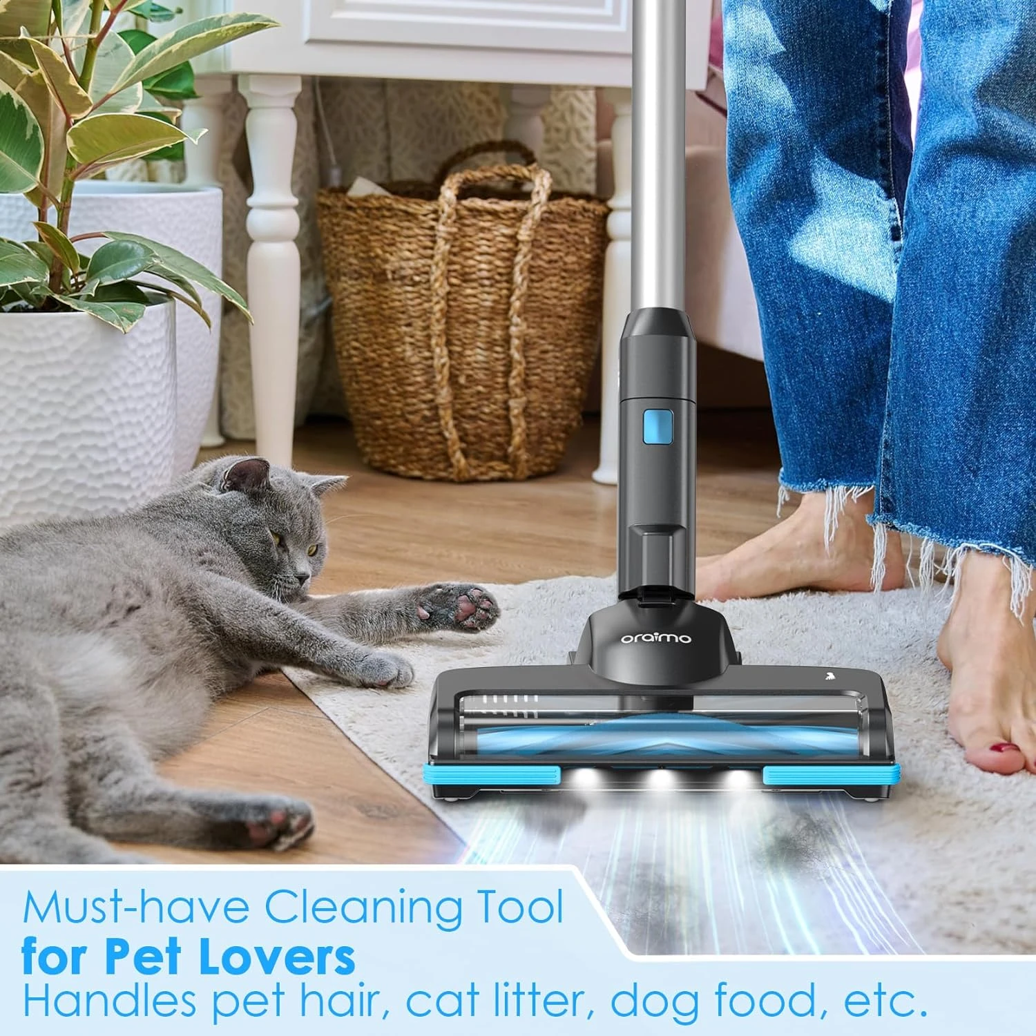 Oraimo Vacuum Cleaner For Home, Self-Standing Cordless Vacuum, 6-in-1 Stick Vacuum With Rechargeable Battery, 35min Max, Lightweight Handheld Vacuum Cordless For Pet Hair Hard Floor Carpet Stair 5 Oraimo Vacuum Cleaner For Home, Self-Standing Cordless Vacuum, 6-in-1 Stick Vacuum With Rechargeable Battery, 35min Max, Lightweight Handheld Vacuum Cordless For Pet Hair Hard Floor Carpet Stair - Image 3