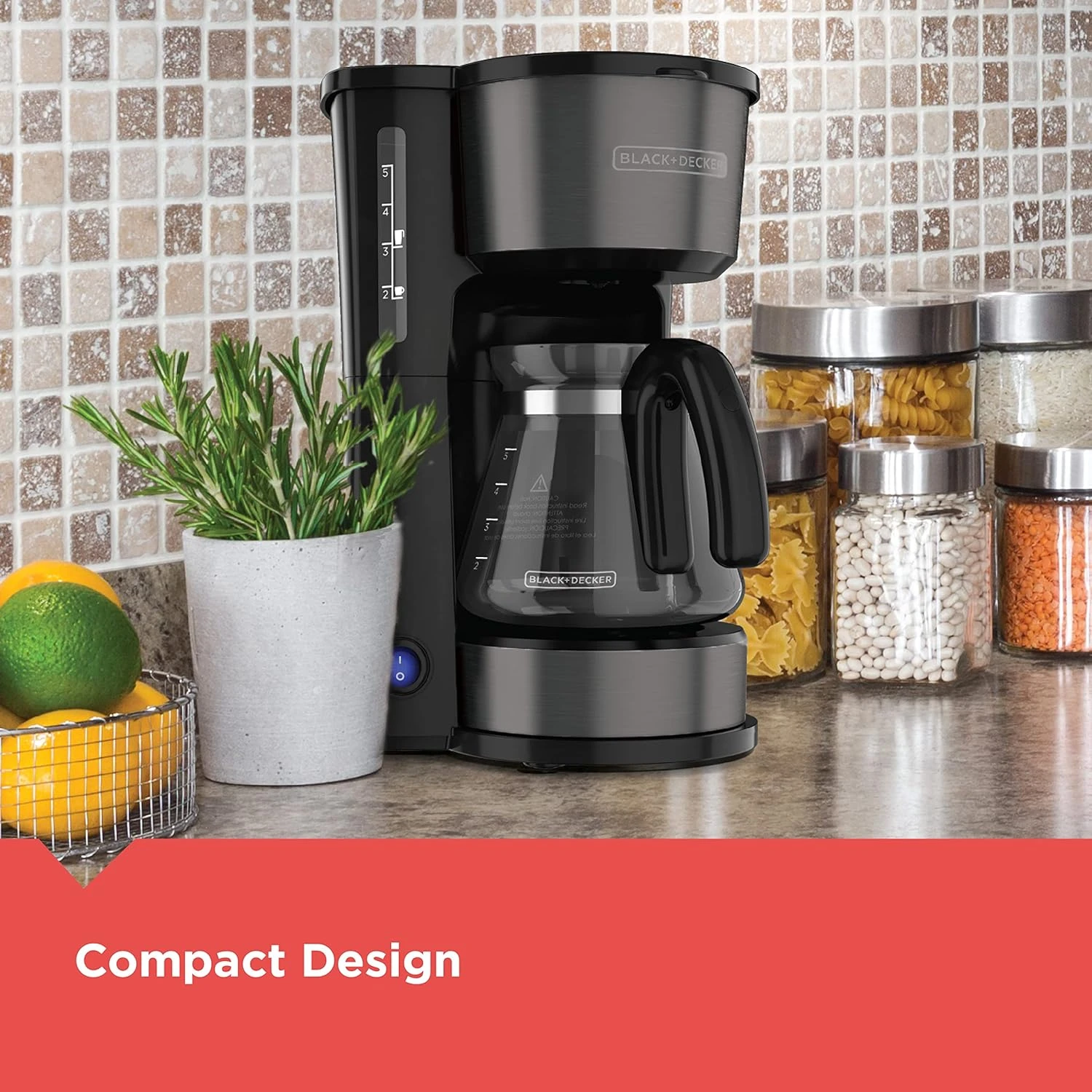 Black & Decker BLACK+DECKER™ 4-in-1 5-Cup* Coffee Station Coffeemaker, Black Stainless Steel 5 Black & Decker BLACK+DECKER™ 4-in-1 5-Cup* Coffee Station Coffeemaker, Black Stainless Steel - Image 3