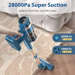 PRETTYCARE Cordless Vacuum Cleaner, 28Kpa Stick Vacuum With Powerful Brushless Motor, LED Touch Display, 45 Mins Long Runtime, Lightweight Vacuum Cleaner For Hard Floor Carpet Pet Hair, P2 -Small Appliance Store 81caShJ41BL. AC SL1500