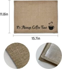 BEILE Funny Waterproof Coffee Bar Mat - It's Always Coffee Time, Farmhouse Burlap Coffee Bar Placemat With Fabric Backing Coffee Maker, Coffee Station Accessories Decor Coffee Lovers Gift -Small Appliance Store 81gzAwVprNL. AC SL1500 1