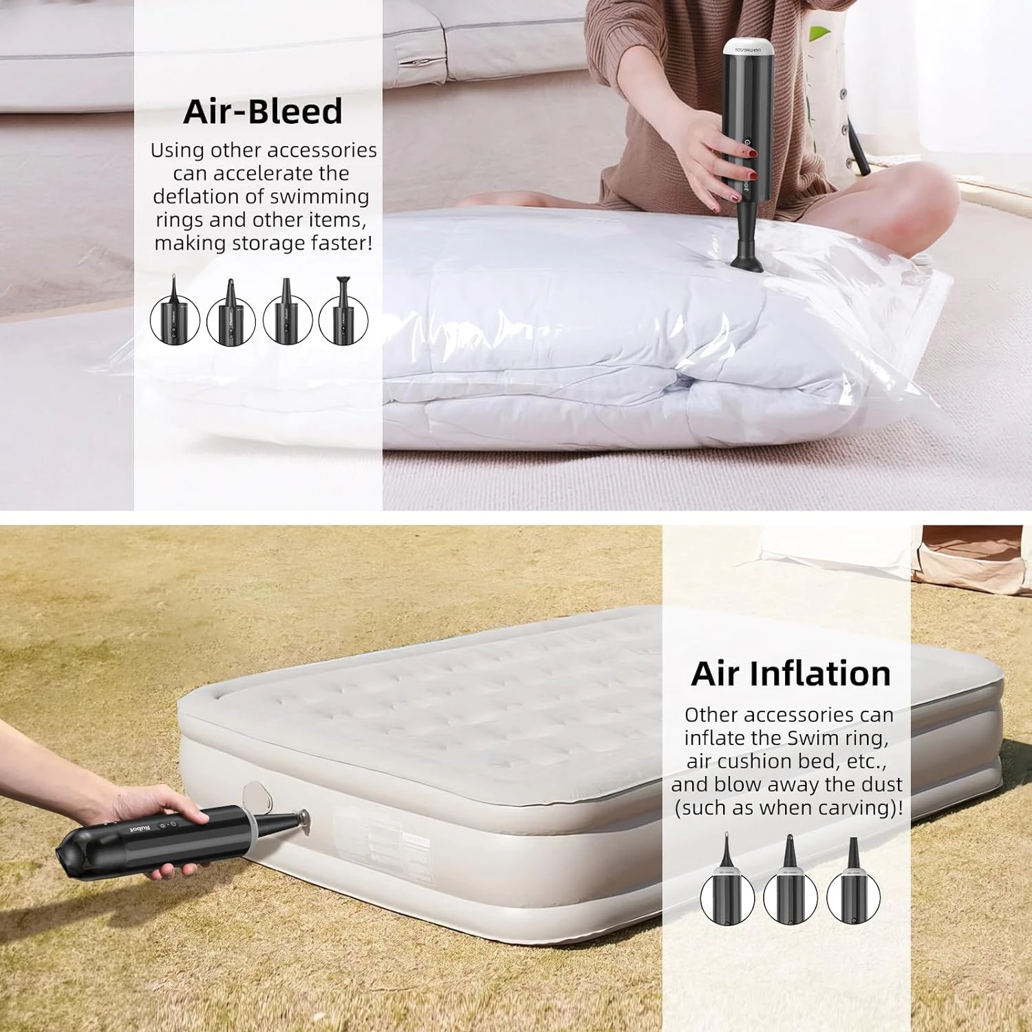 RUBOT Hand Held Vacuum Cordless Rechargeable, Car Mini Vacuum Cleaner High Power, Portable Vacuum Cleaners For Car,Home,Outdoor,Air Blower-P15(Black) 6 RUBOT Hand Held Vacuum Cordless Rechargeable, Car Mini Vacuum Cleaner High Power, Portable Vacuum Cleaners For Car,Home,Outdoor,Air Blower-P15(Black) - Image 4